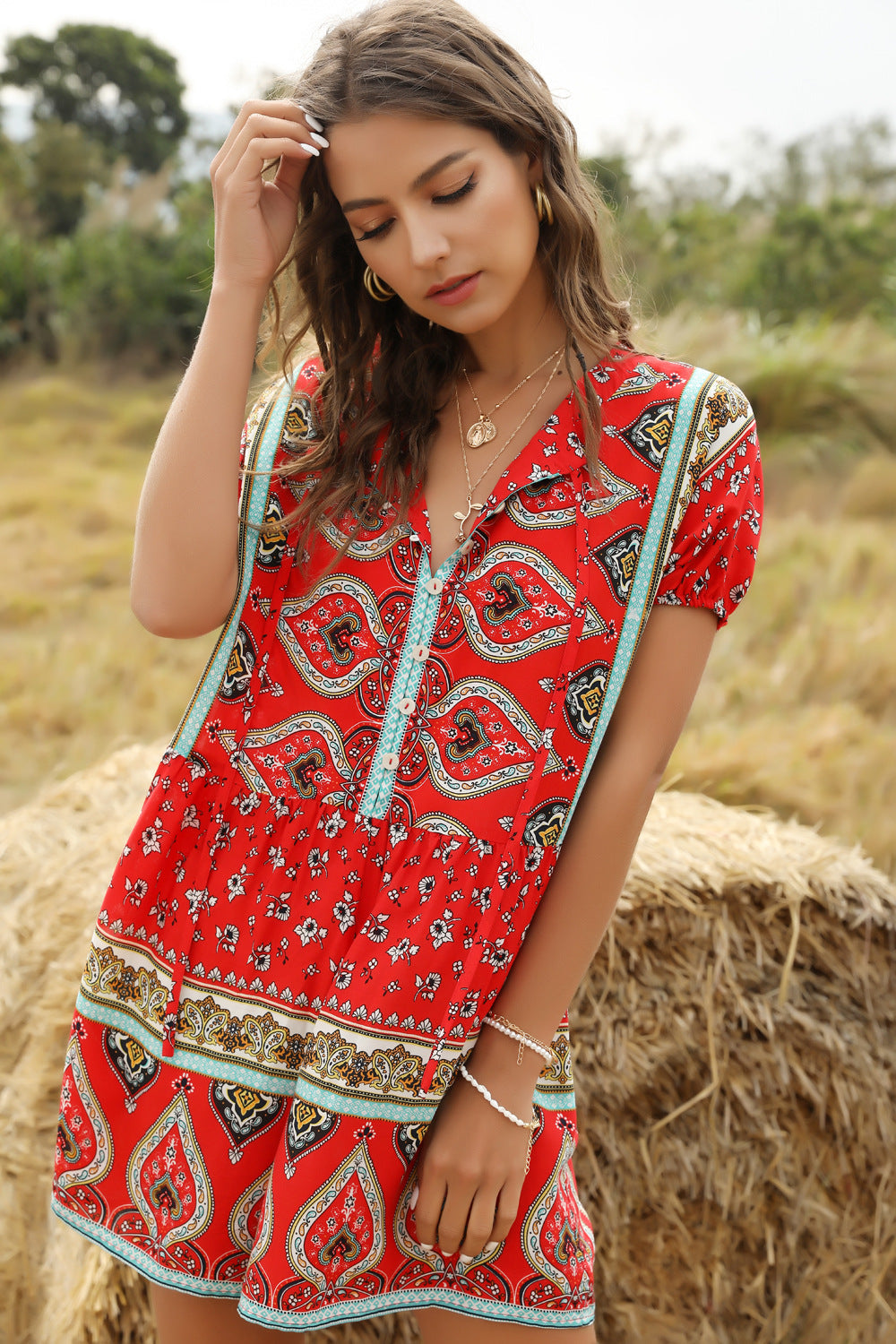 Spring And Summer Women'S New Casual Fashion Loose Printed One-Piece Pants