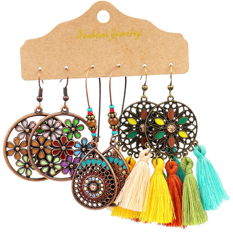 Bohemian Tassel Earrings Set â€?Alloy Fashion Jewelry