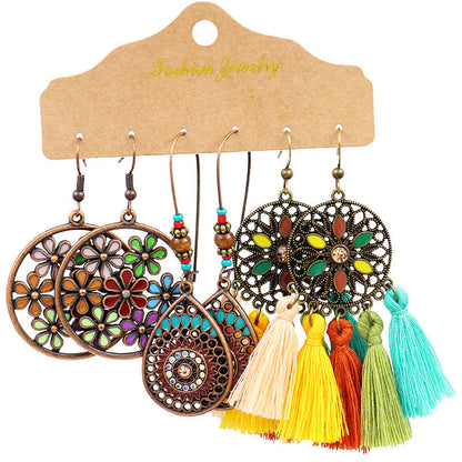 Bohemian Tassel Earrings Set â€?Alloy Fashion Jewelry