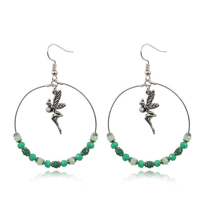 Retro Handmade Beaded Circle Earrings for Women Bohemian Style