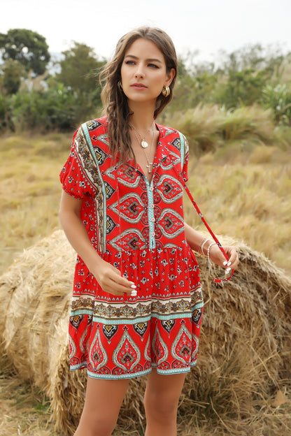 Spring And Summer Women'S New Casual Fashion Loose Printed One-Piece Pants