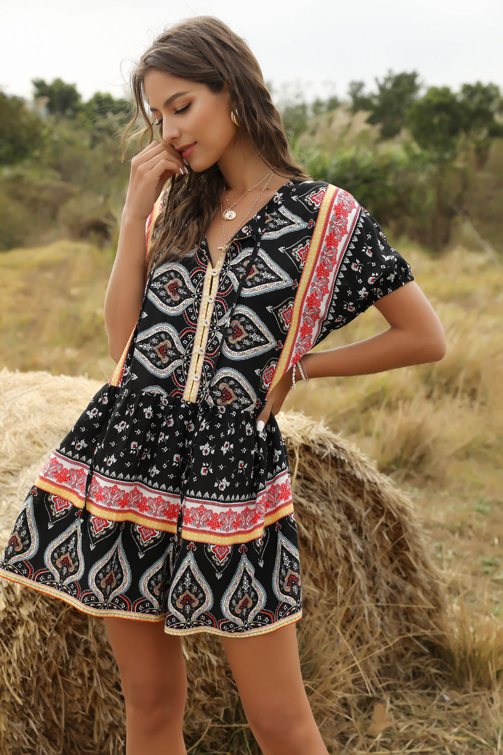 Spring And Summer Women'S New Casual Fashion Loose Printed One-Piece Pants