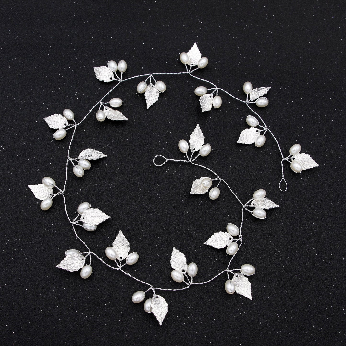 Gold Baroque Alloy Leaf Handmade Pearl Hair Band Hair Accessories