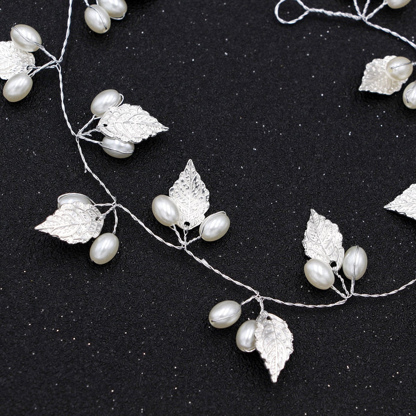 Gold Baroque Alloy Leaf Handmade Pearl Hair Band Hair Accessories