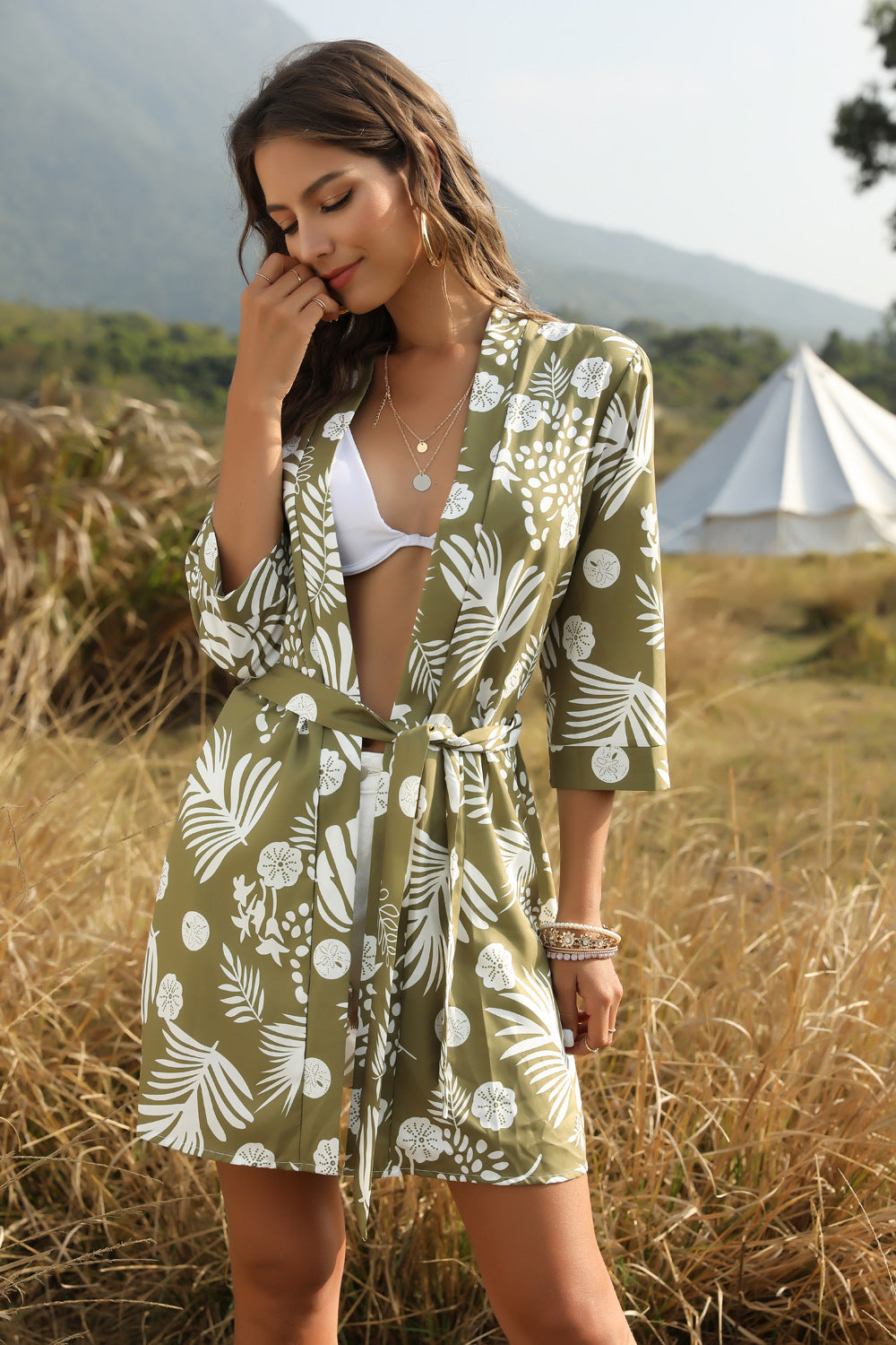 Women'S Beach Chiffon Jacket Outfitting Cardigan Outfitting Coat