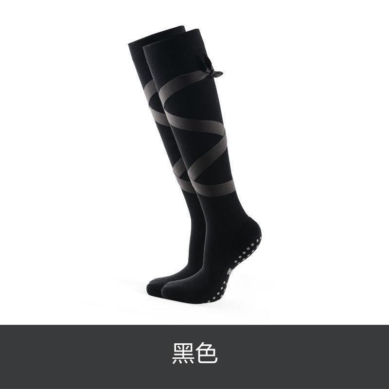 Autumn And Winter Long Tube Fitness Yoga Socks Female High Micro Pressure Anti Slip Bandage Dance Floor Socks