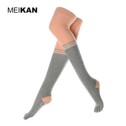 Long Tube Yoga Socks Thigh Socks Antiskid Five Finger Floor Dance Socks Dance