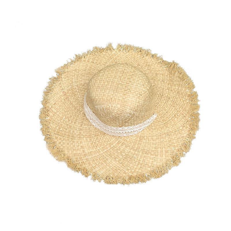 Handmade Hat Women Summer Small Fresh Fold Woven Straw Hat Beach Big Brim Sunscreen Sun Hat