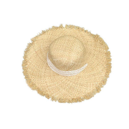 Handmade Hat Women Summer Small Fresh Fold Woven Straw Hat Beach Big Brim Sunscreen Sun Hat