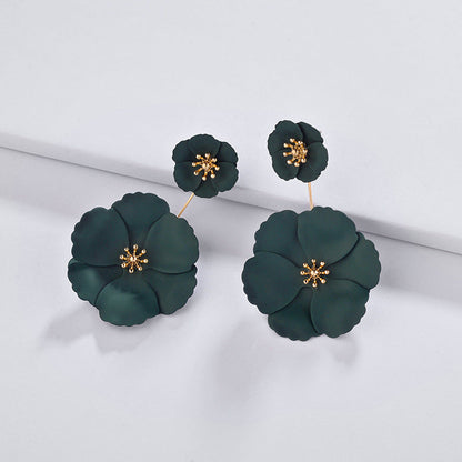 Bohemian Floral Drop Earrings Stylish Alloy Long Dangle Earrings