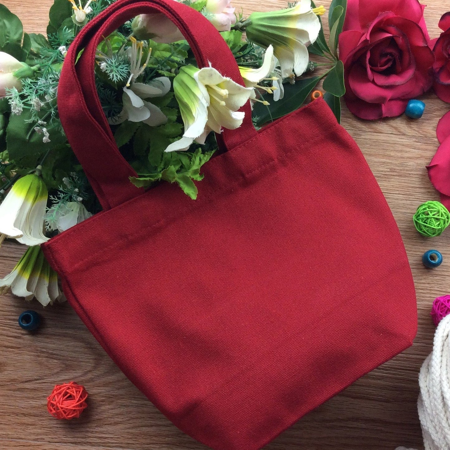 DIY Blank Hand-Painted Canvas Tote Bag Stylish Cotton Lunch Bag