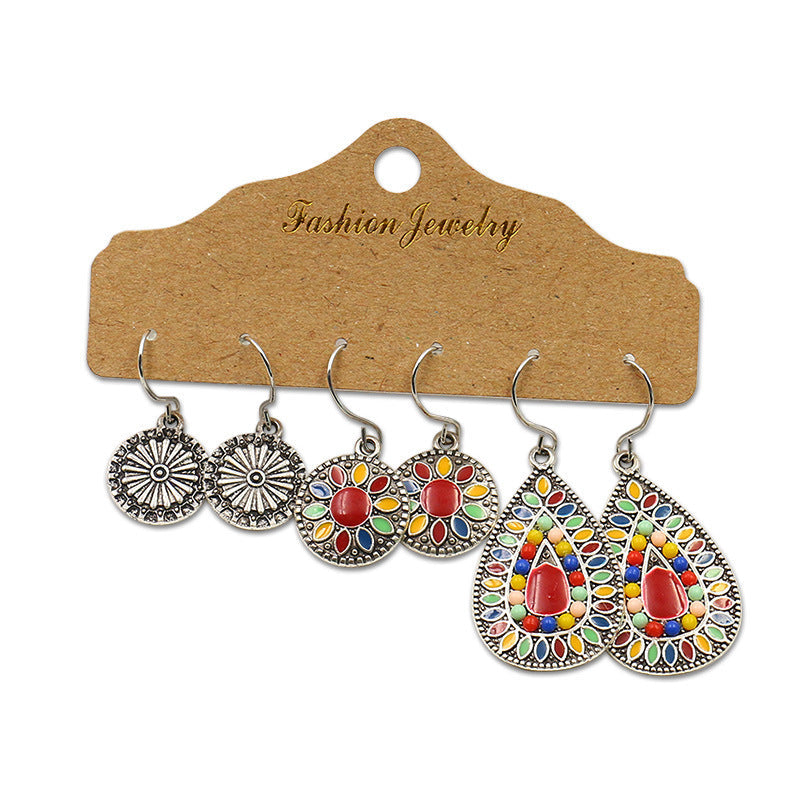 Bohemian Floral Geometric Earrings Set for Women and Men
