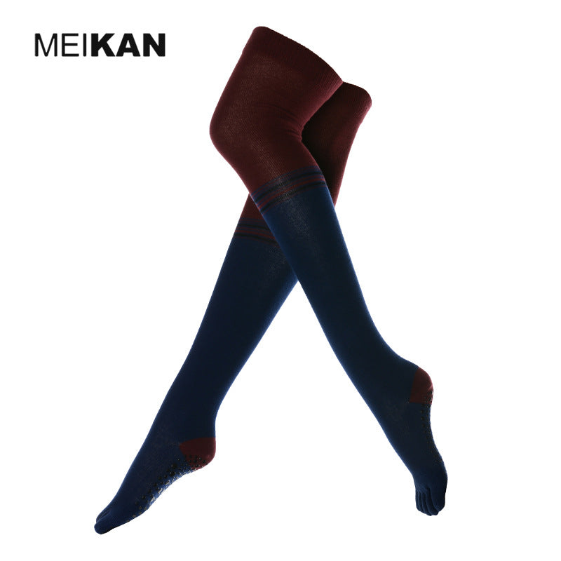 Long Tube Yoga Socks Thigh Socks Antiskid Five Finger Floor Dance Socks Dance