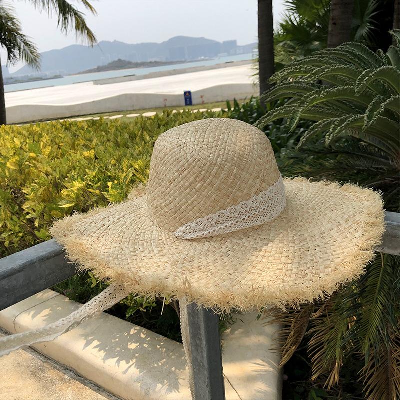 Handmade Hat Women Summer Small Fresh Fold Woven Straw Hat Beach Big Brim Sunscreen Sun Hat
