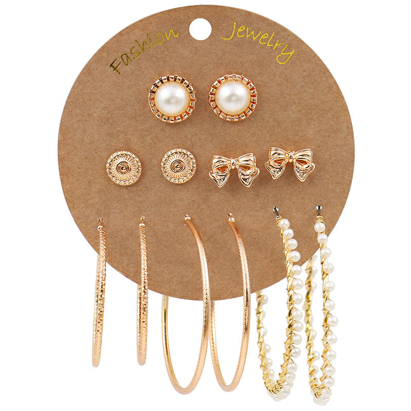 Bohemian Gold Circle Tassel Earrings Jewelry Set