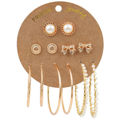 Bohemian Gold Circle Tassel Earrings Jewelry Set