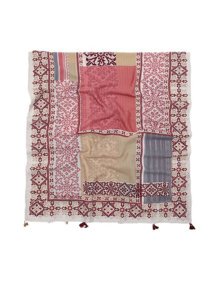 Sscarvii - Bohemian Tassel Print Scarf