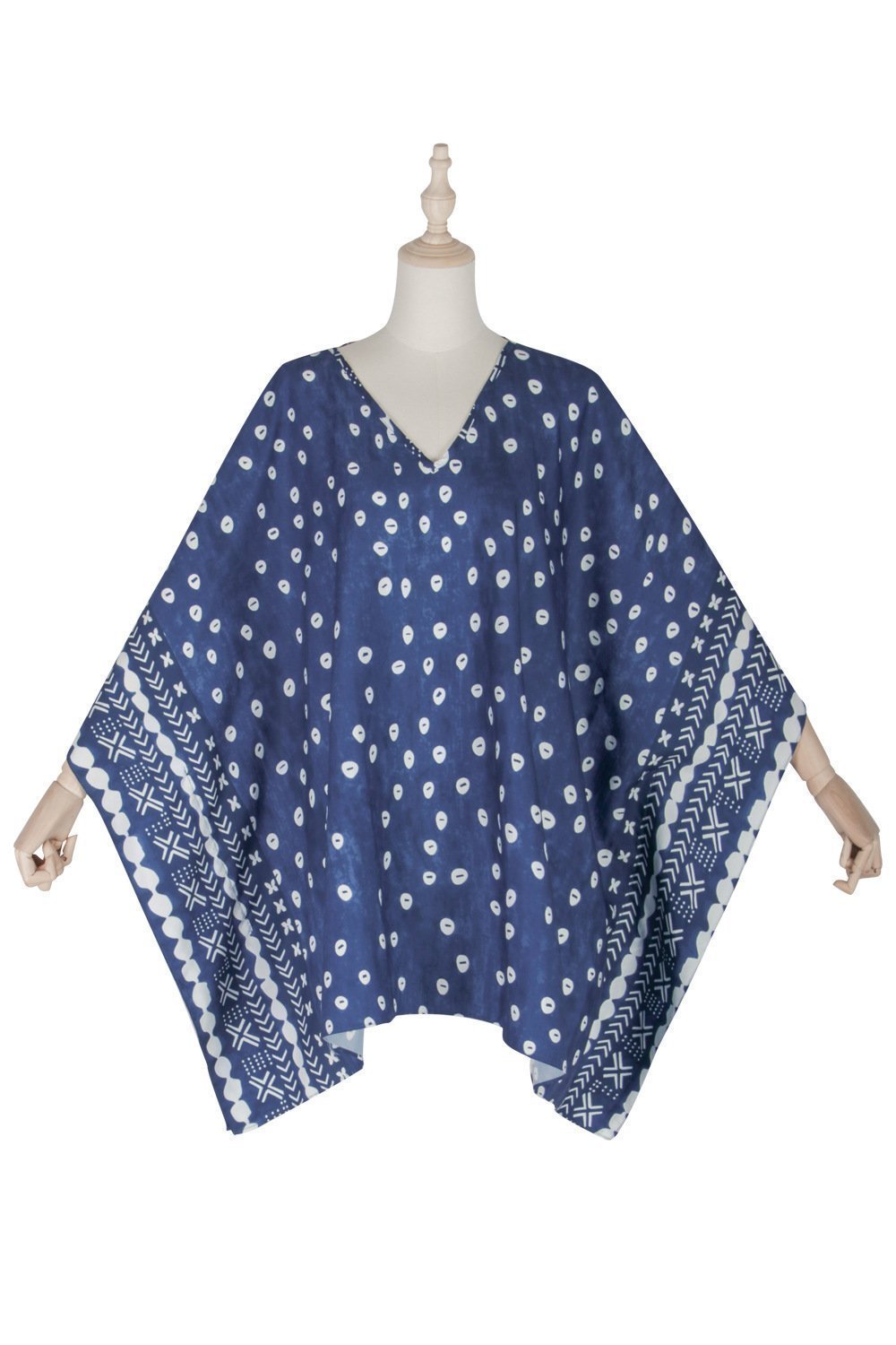 Bat Sleeve Long Sleeve Stitching Loose V-Neck Summer Jacket Printed Women'S Sunscreen Blouse