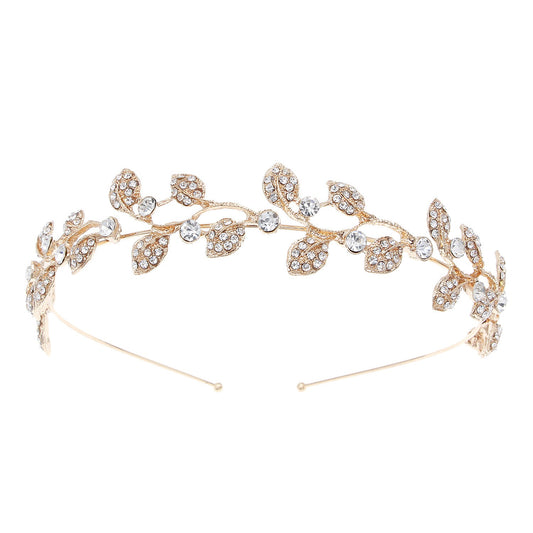 Bridal Headpiece with Rhinestones Elegant Crown Wedding Hair Accessory