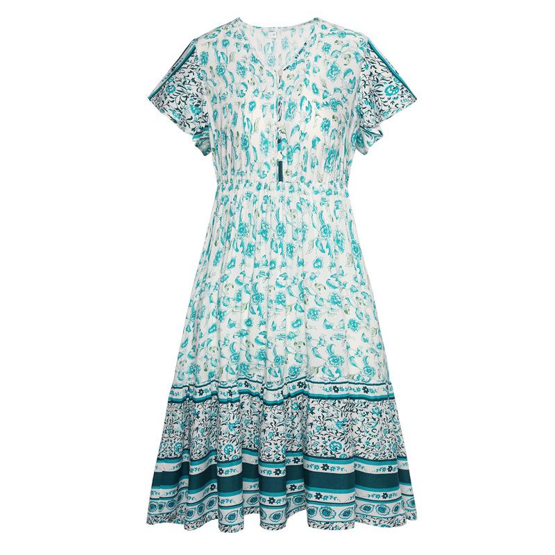 Spring And Summer Women'S Holiday Printed Skirt Bohemian Dress