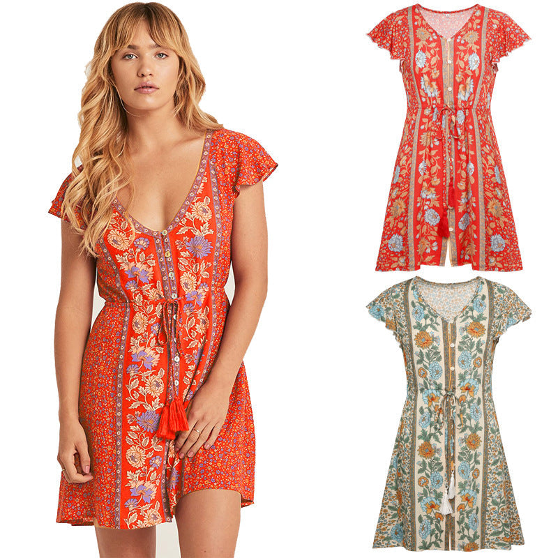 Tunics For Women'S Tunic  Beach New Summer Print Swimsuit Beach Dress