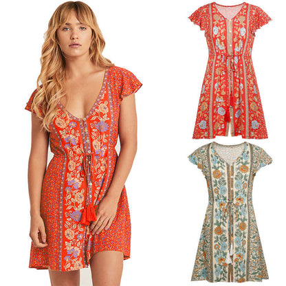 Tunics For Women'S Tunic  Beach New Summer Print Swimsuit Beach Dress
