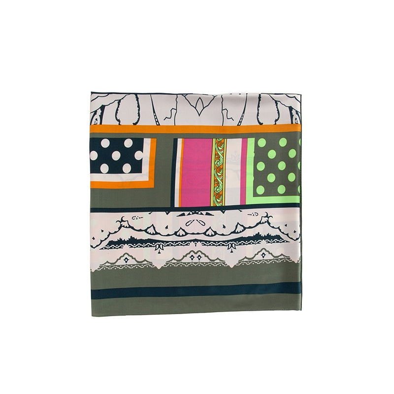 Color-Block Contrast Color Polka-Dot Printed Shawl&Scarf