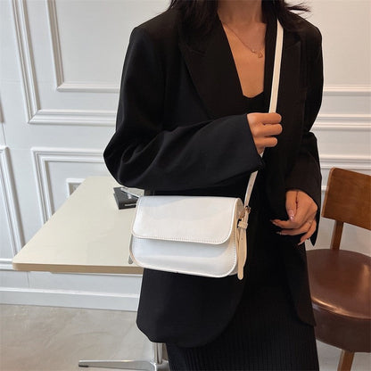 Leather Recreational Solid Simple Crossbody Bag