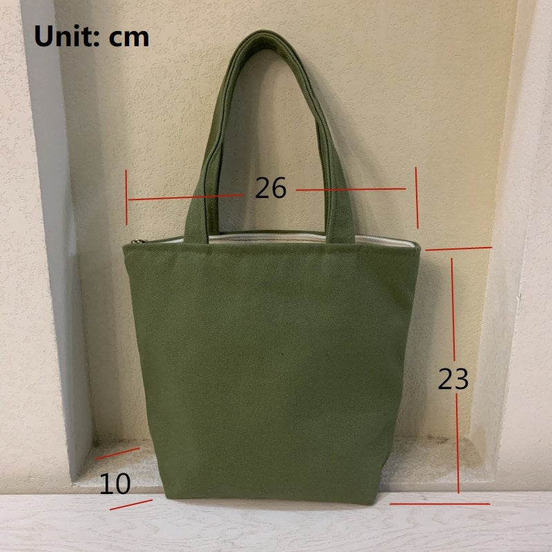 DIY Blank Hand-Painted Canvas Tote Bag Stylish Cotton Lunch Bag