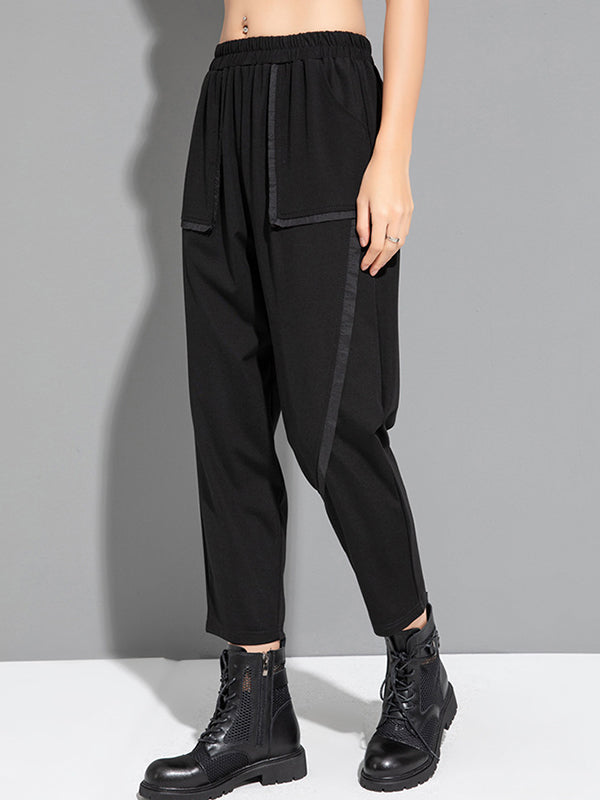 Harem Pants Ninth Pants Solid Color Split-Joint Casual Pants Bottoms Ninth Pants