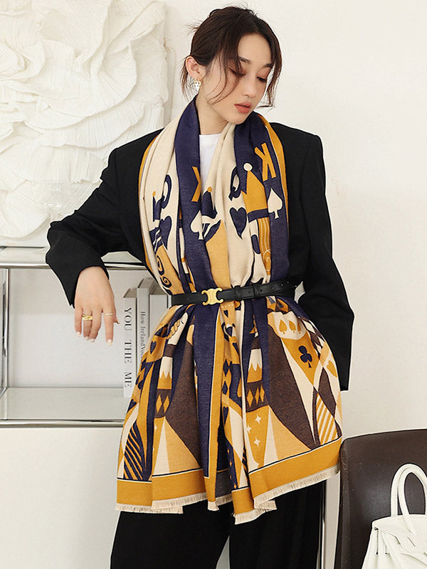 Winter Keep Warm Tasseled Imitated Cashmere Shawl&Scarf