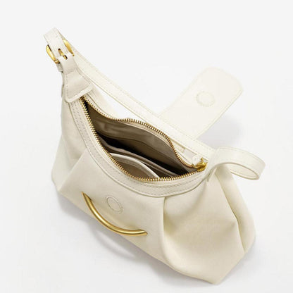 Trendy Crescent Solid Color Tote Shoulder Bag