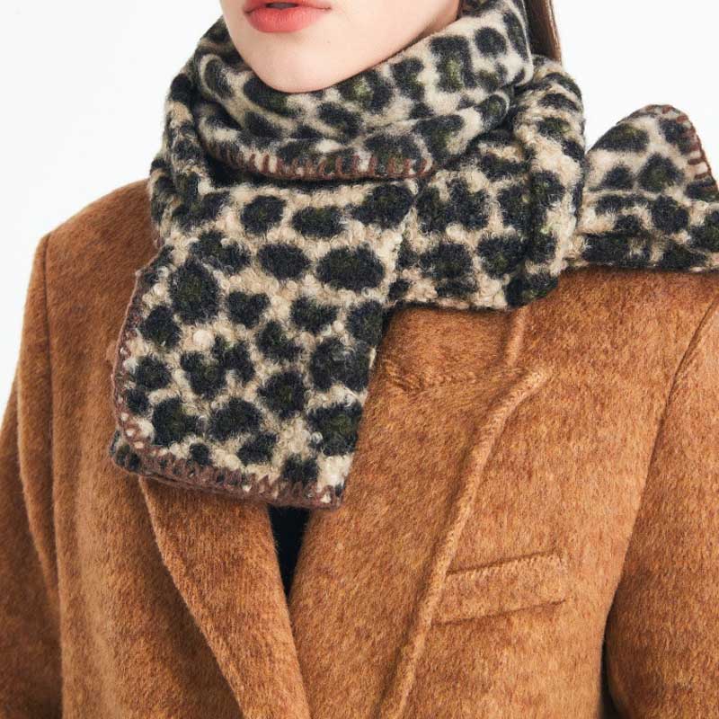 Winter Soft Cozy Leopard Print Warm Scarf