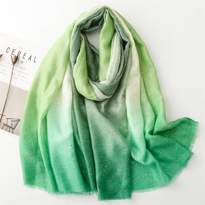 Scarvii - Gold Dotted Gradient Colorblock Scarf