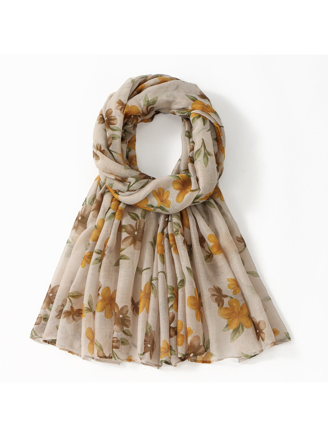 Scarvii - Floral Voile Print Scarf Shawl Beach Wrap