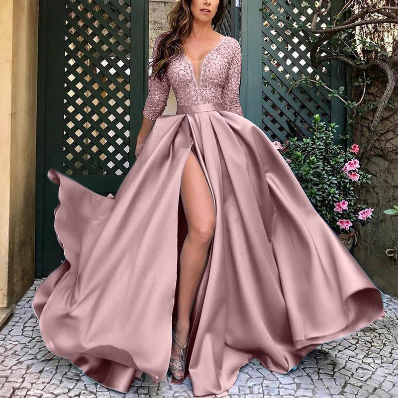 Women'S Bronzing Big Sexy Long Skirt Tail Banquet Evening Dress