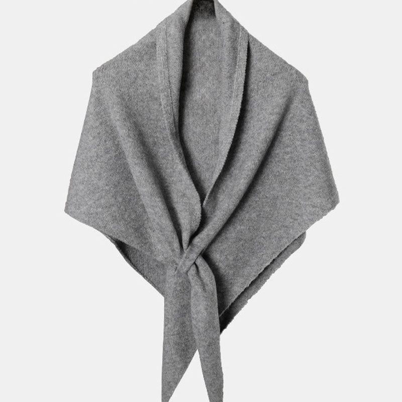 Simple Wool Blend Warm Triangle Winter Scarf