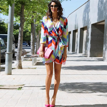 Women'S Holiday Loose Print Dress
