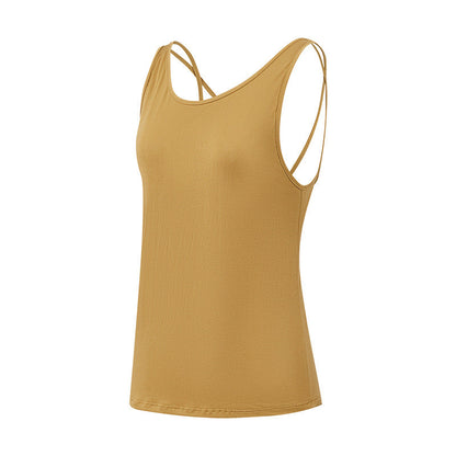 Back Hollow Thin Belt Female Top Yoga Fitness Vest Female Sling Dry Breathable Hoodie Loose Thin