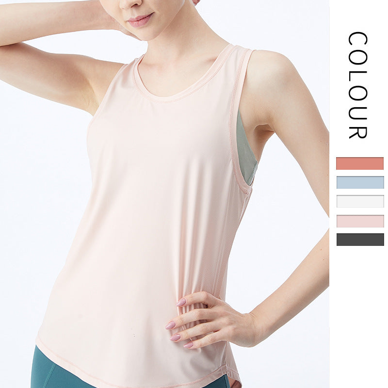 Quick-Dry Mesh Yoga Gym Hoodie Loose Breathable Running Sports Vest Sleeveless T-Shirt