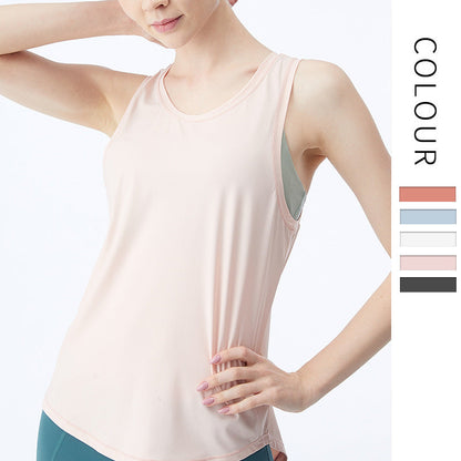 Quick-Dry Mesh Yoga Gym Hoodie Loose Breathable Running Sports Vest Sleeveless T-Shirt