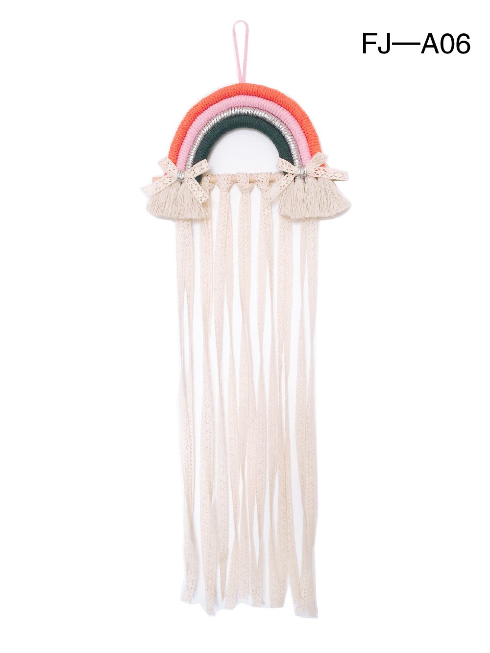 Woven Rainbow Children'S Hairpin Hair Accessories Storage Belt Wall-Mounted Headwear Finishing Belt Organizer