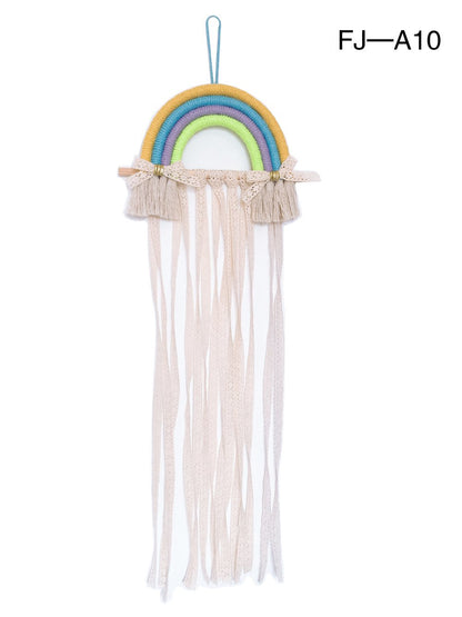 Woven Rainbow Children'S Hairpin Hair Accessories Storage Belt Wall-Mounted Headwear Finishing Belt Organizer