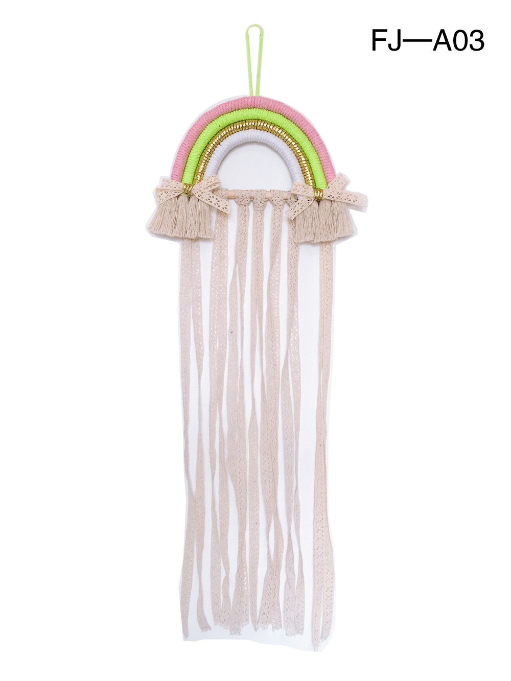 Woven Rainbow Children'S Hairpin Hair Accessories Storage Belt Wall-Mounted Headwear Finishing Belt Organizer