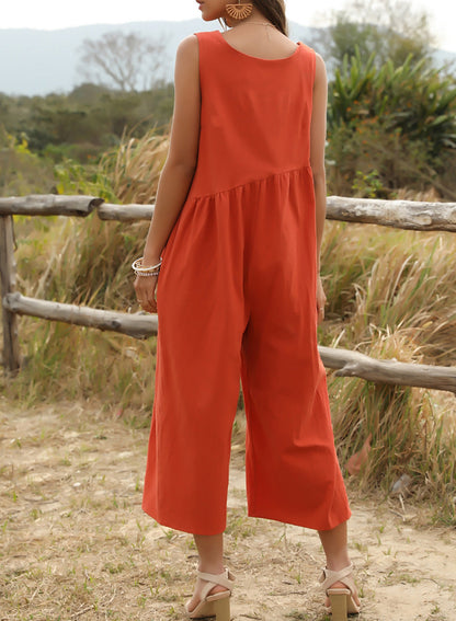 Deep V-Strap Front And Back Jumpsuit