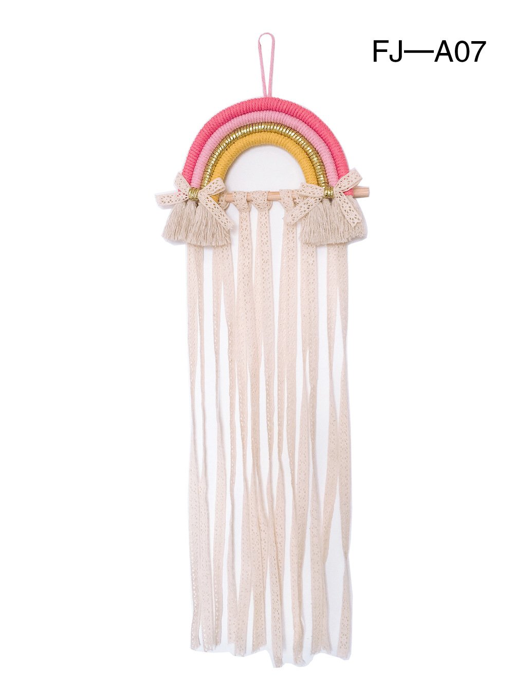 Woven Rainbow Children'S Hairpin Hair Accessories Storage Belt Wall-Mounted Headwear Finishing Belt Organizer