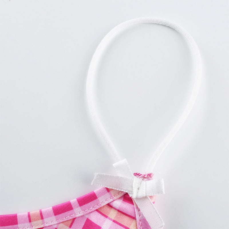 Powder Grid Neck Strap Vest Top