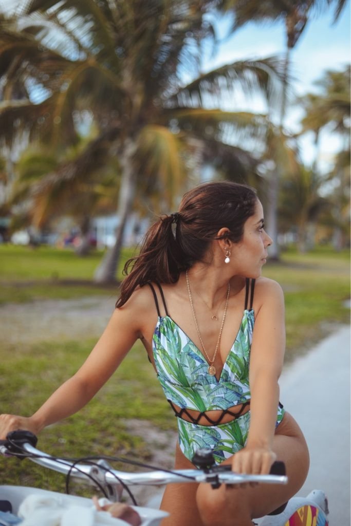 New Multicolor Printed Hollow One-Piece Swimsuit