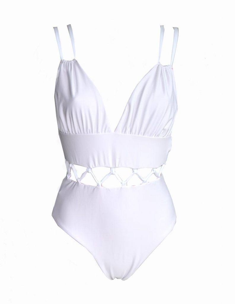 New Multicolor Printed Hollow One-Piece Swimsuit