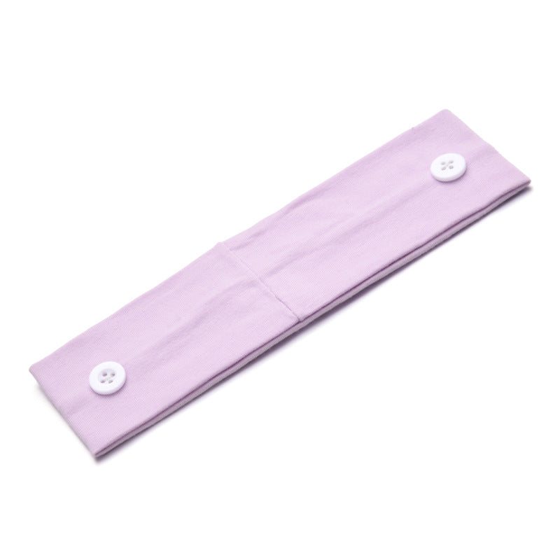 Solid Color Button Mask Hair Band Anti-Strangulation Cotton Elastic Yoga Fitness For Men And Women Sports Wash Hair Accessories Can Be Customized